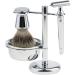 Shop Lefeda Men's Silver Alloy Shaving Brush Set - Stylish Safety Razor Travel Mug & Brush Holder | Premium Grooming Essentials - Buy Online on GoSupps.com
