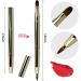 Retractable Dual End Lip Brush with Cap - Portable Makeup Brush for Lip Contours and Concealer - Perfect Christmas Gift (Silver) - Buy Online on GoSupps.com