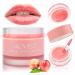 Lip Sleep Mask with Collagen Peptide Peach Lip Scrub Overnight Moisturizer for Lip Skin Care and Lip Treatment Repairs Dry&Chapped&Peeling&Cracked Lips a Lip Balm for Lip Care (Peach) Red