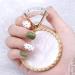 AKOAK 1 Pack Shell Diamond Nail Art Display Rack Golden Edge Palette Nail Polish Gel Display Photo Props Nail Painting Tools (Golden)
