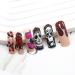 Extra Long Halloween Press on Nails - Pumpkin Ghost & Bat Design | Matte Nude Coffin Full Cover Fake Nails - 24 Pcs with Adhesive Jelly Glue - Buy Online on GoSupps.com