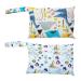 Wetbag diaper bag 2 pieces of small diaper pocket children's bag for travel newborn dry bag washable reusable waterproof zip organizer (dinosaur + sea world)