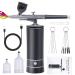 rhinowisdom Upgraded Airbrush Kit with Air Compressor  Portable Cordless Auto Airbrush Gun Kit  Rechargeable Handheld Airbrush Set for Makeup  Nail Art  Model Coloring Cake Decor  Tattoo black1