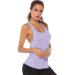 Xia&Han Womens Solid Undershirt Cami Yoga Tank Sleeveless Tops Quick Dry Vest Blouse Shirts Activewear Purple