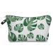 Make-up bag piece of cosmetic bag women make-up bag waterproof PU make-up bag wash bag cosmetics travel cultural bag color: green monster green leaf
