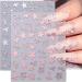 3D Metallic Flower Leaf Nail Art Stickers - Mirror Silver & Rose Gold Floral Decals for Stunning Nail Art - Buy Online on GoSupps.com