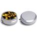 Travel Pill Box - 3 Compartment Organizer with Yellow Leaves & Fruits | Portable Medicine Case for Purse & Pocket - Buy Online on GoSupps.com