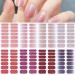 Mother's Day Gifts 8 Sheets Elegant Nail Polish Stickers & 3 Pieces Nail File Self-Adhesive Nail Art Decals Strips Manicure Kits Nail Art Designs for Women Girls(Pure Colors) D-8
