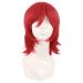 MapofBeauty 14 inch/35 cm Short Cosplay Anime Wig With Bangs Wolf Tail Synthetic Hair Fibers for Party Wig (Red)