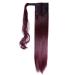 23 Inches Straight Ponytail Clip in Hair Extensions One Piece Silky Hairpiece Wrap Around Pony Tail Wine Red