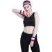 ONUPGO 6-Piece Sweatbands Set for Gym & Sports - 2 Headbands & 4 Wristbands for Workout, Yoga, Football, Basketball - Red/Yellow/Red - Buy Online on GoSupps.com