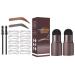 Eyebrow Stamp Eyebrow Stamp Stencil Kit Long Lasting Eye Brow Powder Eyebrow Stencils Brow Stencil Kit for Beginners 30 g (Pack of 1) C-Dark Grey & Medium Brown