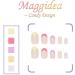 Colorful False Nails - 24pcs Short Acrylic Press On Nails with Glue|French Ballet Design for Women and Girls - Buy Online on GoSupps.com