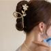 Large Metal Gold Cat Eye Stone Flower Hair Clip - Non Slip Hair Barrette for Women - Strong Hold Hair Accessory for Daily Wear - Buy Online on GoSupps.com