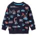 Eulla children boy sweater sweatshirt long-sleeved cotton dinosaurs excavator tractor planet winter tops 1-7 years 92 98 104 110 116 122 104 1# dark blue tractor