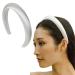 Genkigold Silklike Headband - Stylish and Comfortable Padded Hairband - Headband Crafted from Satin - Black/White/Pink/Blue - Lightweight for All-Day Wear - Gift for Women Cream