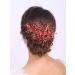 Aimimier Bridal Red Hair Comb Ruby Sapphire Emerald Amethyst Black Pink Crystal Hair Piece Wedding Hair Accessories for Women and Girls (Red)