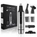 TOFULS Ear and Nose Hair Trimmer for Men - Waterproof Stainless Steel 3-in-1 Hair Trimmer, Nose Hair Clipper, Ear Trimmer, Beard Trimmer, All in One Facial Hair Trimmer, Painless Eyebrow Trimmer Sliver