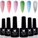 Warm Girl Gel Nail Polishes 6 Colors Gel Polish Kit Popular Nude Glitter Gel Nail Polish Set Soak Off Nail Lamp Gel Nail Polish DIY Manicure French Kit 8ml
