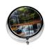 Waterfall Viewround Pill Box 3 Compartments Round Pill Box Organizer for Purse Or Pocket Portable Travel Pill Box