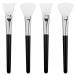 Silicone Face Mask Brush Applicator Set - Black 4 Pcs with 2 Styles for Facial Mud Clay Mask DIY Modeling Mask Body Lotion and BB CC Cream