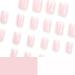 French Tip Press on Nails - Short Square Press On Nails with Nail Tips Pink and white gradient manicure fake nails Design Glossy press on nails Acrylic False Nails Cute Artificial Nails - Buy Online on GoSupps.com