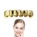 GHIRTING HIP HOP Gilded grillz teeth hip hop-tooth clip |Grillz teeth of gold-plated hip-hop tooth Grillz resentment set at the top and bottom fucked golden tooth caps party for cosplay costumes lower teeth