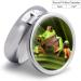 Round Pill Box with Tree Frog Print - 3 Compartment Decorative Metal Pill Organizer | Portable Pocket Size | Style-13 - Buy Online on GoSupps.com