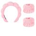 B BIBYKIVN Headband for Women  Sponge Spa Headband for Washing Face  for Washing Face  Makeup  Skincare  Shower  Hair Accessories -Sponge & Terry Cloth Headband (Pink)