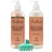 Shea Mosture Shampoo and Conditioner Set - 24 Fl oz. Ea - Coconut & Hibiscus Curl & Shine for Thick Curly Hair with Silk Protein Neem Oil & Coconut Oil - Bundled with Peaknip Scalp Massager Brush