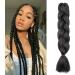 Just Another One 24in Hair Extensions for Jumbo Braiding Colorful Pre Stretched Braiding Hair Heat Resistant Yaki Synthetic African Box Braids Crochet Twist hair for Womens Girls & Unisex Black A1 Black 24 - Buy Online on GoSupps.com