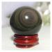 Natural Sphere Rainbow Cat Eye Black Obsidian Crystal Ball Natural Quartz Gemstone Gift Stone Home Decoration 1pc (Color : 65-75g)