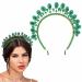 Flayem Green Crystal Headband Rhinestone Hairband Green Beads Hairhoop Party Costume Christmas Hair Accessories for Women and Girls