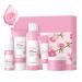 Skincare Set Gifts for Teenage Girls - Sakura Facial Care Gift Kit - Womens Gift Sets with Cleanser-Toner-Serum-Face Cream-Eye Cream - Preppy Skincare Set - All Skin Types (Gift Box Set)