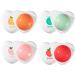 4Pcs Fruit Lip Balm Set Moisturizing Lip Care Lip Balm Long Lasting Nutritious Lip Balm Lipsticks Moisturizer Natural Organic Lip Balm Fruit-Flavored Color Citrus Peach Strawberry Cantaloupe Lip Balm