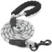 5 ft strong dog leash with comfortable padded handle strong reflex seams of the training line for safety at night suitable for all size dogs (silver) silver 150x1.2 cm
