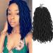 Wavy Gypsy Locs Crochet Hair 12 Inch 8 Packs/Lot Pre-Looped Ombre Goddess Wavy Faux Locs Synthetic Braiding Hair Short Faux Locs Crochet Braids Dreadlocs Hair Extensions (12inch Black 1B) 12 Inch (Pack of 8) 1B