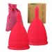 M Muncaso menstrual cup 2 Period menstrual cup very soft and flexible reusable cup menstrual cup made of medical silicone menstruation cup s (pack of 2) rose red