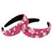 Headbands Women Hair Head Bands 2 Pieces Wide Top Turban Velvet Hair Bands Elastic Headband Pink Floral Flower Fashion Head Wrap 2 Size Multi-colored 4
