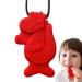 Chewable necklace |Sensory cubes for dinosaurs made of food -safe silicone chewing chain for children portable fiddle toy bite chain for sensory children Tylyworth red