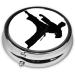 Karate Printed Mini Round Pill Box | 3 Compartment Medicine Organizer | Portable Travel Pill Case for Home & Office - Buy Online on GoSupps.com