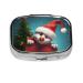 Funny Christmas Printed Square Pill Box Portable Travelling Pill Box Medicine Organiser