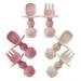 Pandaear 6 Pack Silicone Babylen and fork Baby cutlery set - learning spoon Baby yourself eat dining bar from 3 months - children