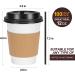 FIFWVGP 12 oz Disposable Coffee Cups with Lids - 100 Pack | Sleeves, Stir Straws | To Go Hot Cups for Tea, Coffee, Hot Chocolate - Buy Online on GoSupps.com