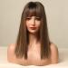 Buy Medium Length Fluffy Straight Synthetic Wig with Bangs - Glueless Natural Ombre Colorful Bob Wig for Women - International Shipping Available - Buy Online on GoSupps.com