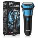 Sejoy Electric Razor for Men Wet & Dry Foil Shaver with 3-Blade & Edge Shaving Area 7500 RPM High Speed Motor Digital Power Display IPX7 Men's Electric Foil Shavers Peacock Blue