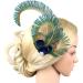 hgnxa TeaParty Fascinator Hair Clip for Party Wedding Women PeacockFeather Fascinator Hair Pin Ethnic Style Church Headdress - Buy Online on GoSupps.com