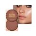 Bronze Brighten Bronzer Powder Face Powder Contour Natural Bronze Glow Facial Compact Bronzing Powder for Contouring and Sun Kissed Makeup Finish - 0.56Fl.oz (#2)