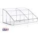 STORi Clear Plastic Makeup Organizer | 6-Compartment Brush and Palette Holder | Curved Front Design | Made in USA - Buy Online on GoSupps.com