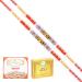 Ghasitaram Gifts Rakhi for Brother Rakhis Online - Set of 2-6497 Fancy Thread Rakhi with 200 GMS of Kaju katli and 200 GMS of Soan Papdi 2 Rakhis with 200 gms of Kaju katli and Soan Papdi